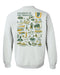 University of San Francisco Dons USF Hand Sketched Vive La Fete Impressions Artwork Green Crew Neck Sweatshirt for Women - Vive La Fête - Online Apparel Store
