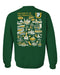 University of San Francisco Dons USF Hand Sketched Vive La Fete Impressions Artwork Green Crew Neck Sweatshirt for Women - Vive La Fête - Online Apparel Store