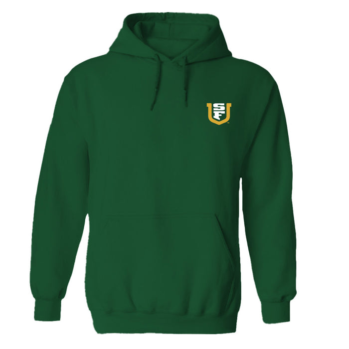 San Francisco Dons USF Hand Sketched Vive La Fete Impressions Artwork Green Cotton Fleece Long Sleeve Hoodie