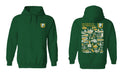 San Francisco Dons USF Hand Sketched Vive La Fete Impressions Artwork Green Cotton Fleece Long Sleeve Hoodie - Vive La Fête - Online Apparel Store
