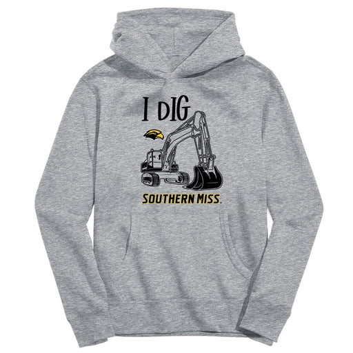 Southern Miss Golden Eagles Excavator Heather Grey Cotton Youth Hoodie
