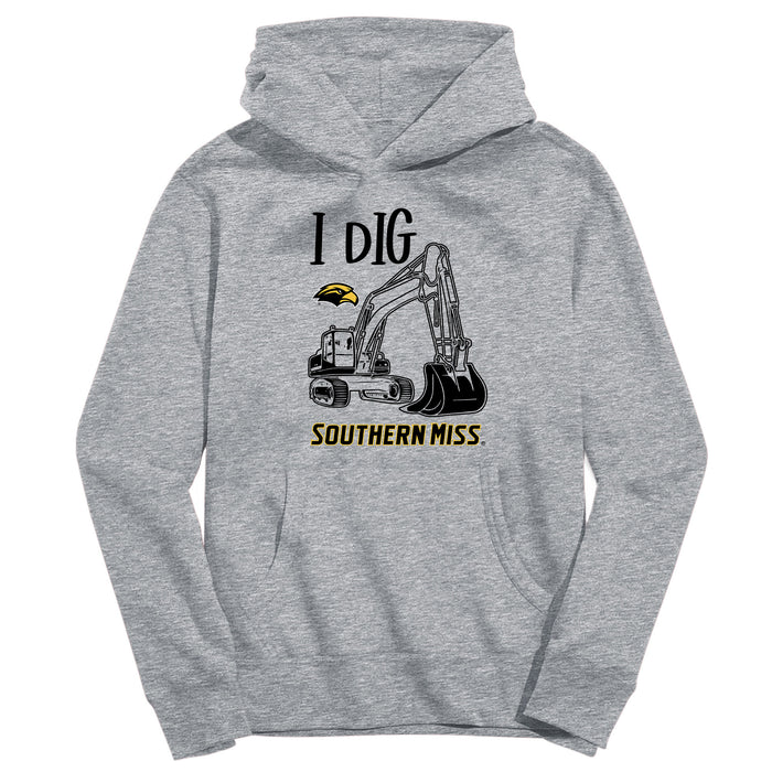 Southern Miss Golden Eagles Excavator Heather Grey Cotton Youth Hoodie