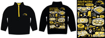 Southern Miss Golden Eagles Hand Sketched Vive La Fete Impressions Artwork Black Boys Quarter Zip Pullover V1 - Vive La Fête - Online Apparel Store