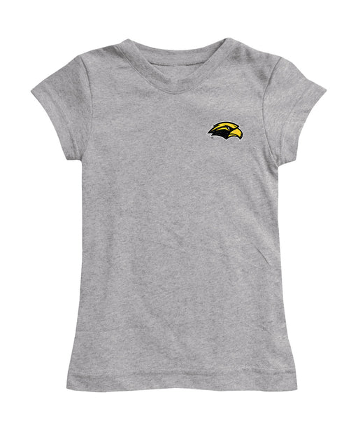 Southern Miss Golden Eagles Hand Sketched Vive La Fete Impressions Artwork Grey Girls Cotton Short Sleeve Tee