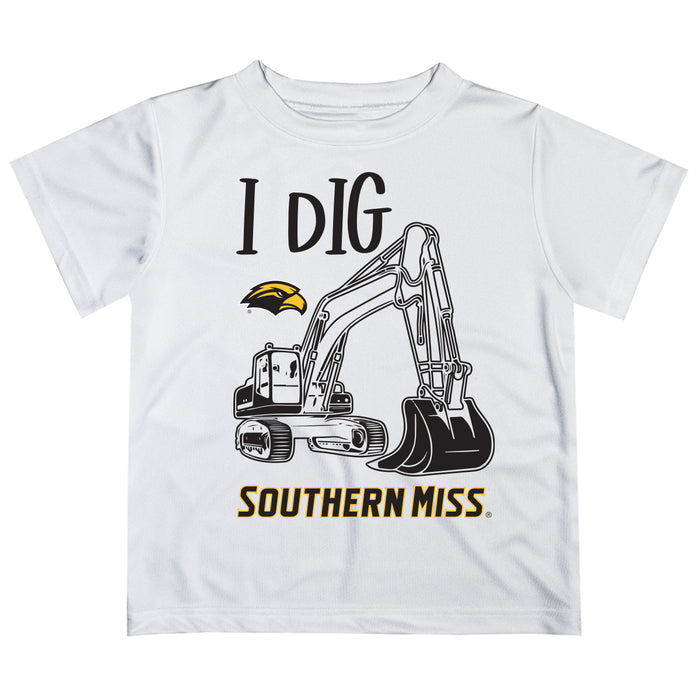Southern Miss Golden Eagles Vive La Fete Excavator Boys Game Day White Short Sleeve Tee