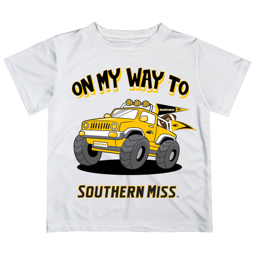 Southern Miss Golden Eagles Vive La Fete Monster Truck Boys Game Day White Short Sleeve Tee
