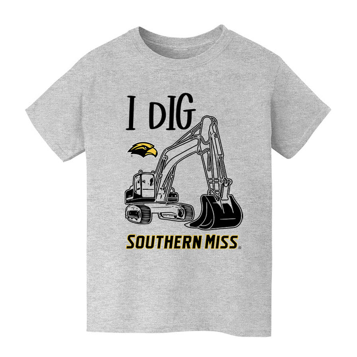 Southern Miss Golden Eagles Vive La Fete Excavator Heather Grey Cotton Short Sleeve Tee