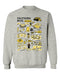 Southern Miss Golden Eagles Hand Sketched Vive La Fete Impressions Grey Cotton Crewneck Sweatshirt for Women