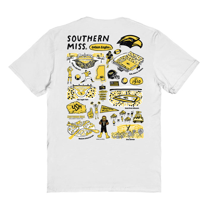Southern Miss Golden Eagles Vive La Fete Impressions Artwork Womens Cotton Tshirt - Vive La Fête - Online Apparel Store