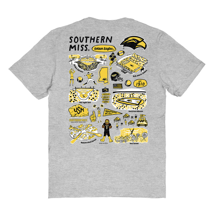 Southern Miss Golden Eagles Vive La Fete Impressions Artwork Womens Cotton Tshirt - Vive La Fête - Online Apparel Store