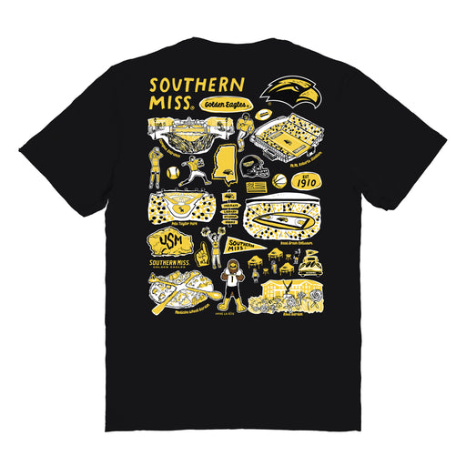 Southern Miss Golden Eagles Vive La Fete Impressions Artwork Womens Cotton Tshirt - Vive La Fête - Online Apparel Store