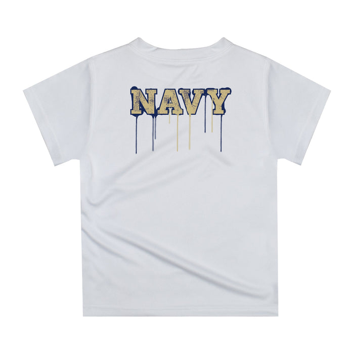 Naval Academy Midshipmen Original Dripping Football Helmet White T-Shirt by Vive La Fete - Vive La Fête - Online Apparel Store