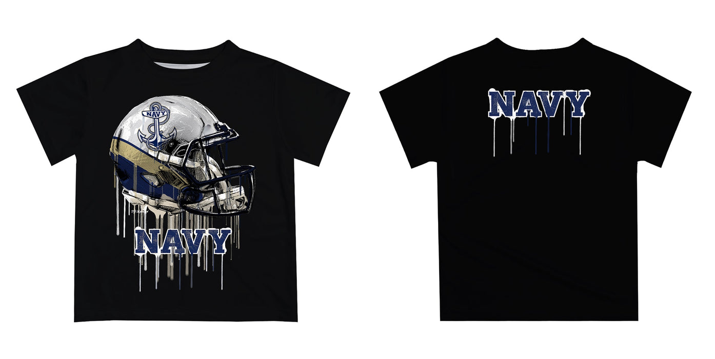 Naval Academy Midshipmen Original Dripping Football Helmet Black T-Shirt by Vive La Fete - Vive La Fête - Online Apparel Store