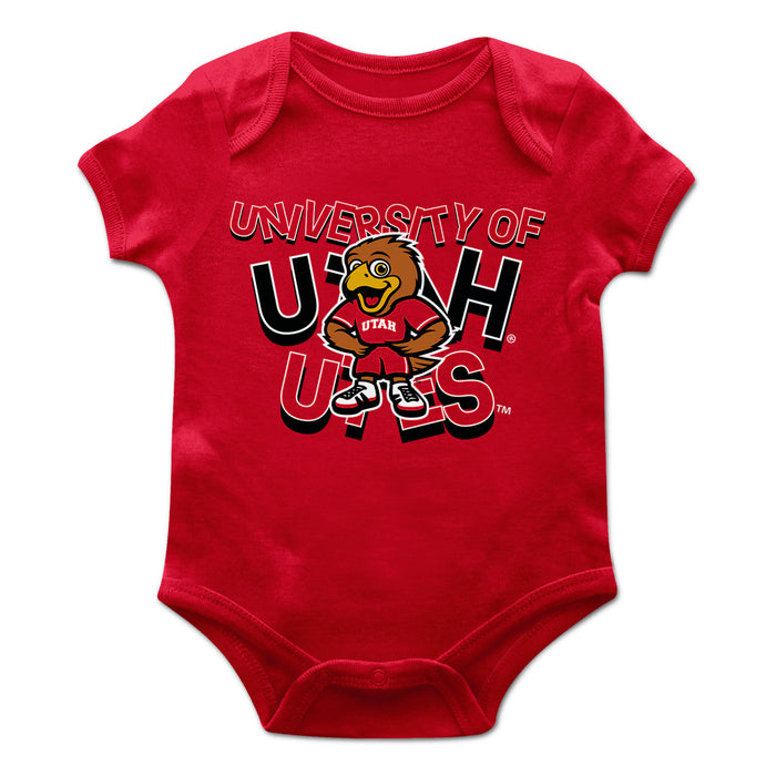 University of Utah Utes Vive La Fete Infant Game Day Red Short Sleeve Bodysuit