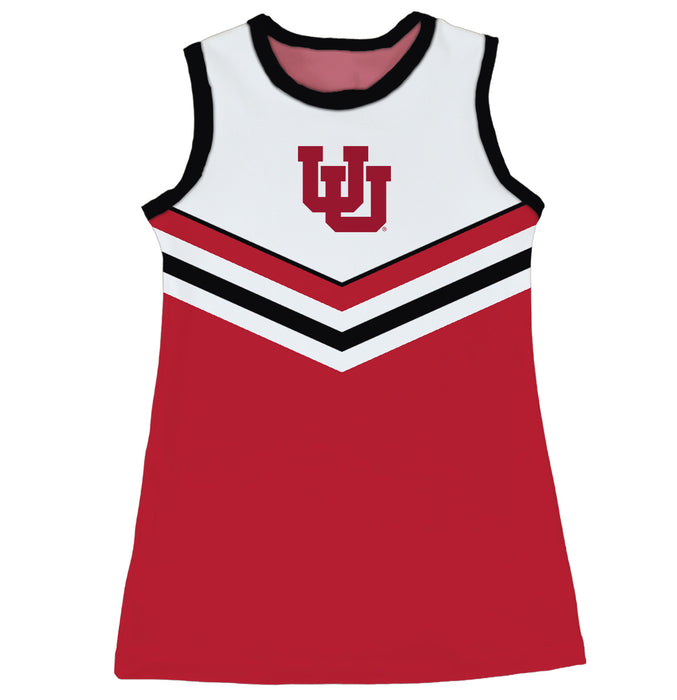 University of Utah Utes Sleeveless Cheerleader A Line Dress White and Red