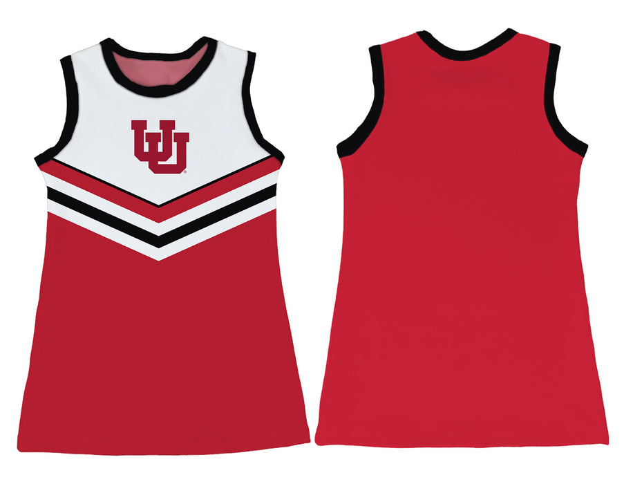 University of Utah Utes Sleeveless Cheerleader A Line Dress White and Red