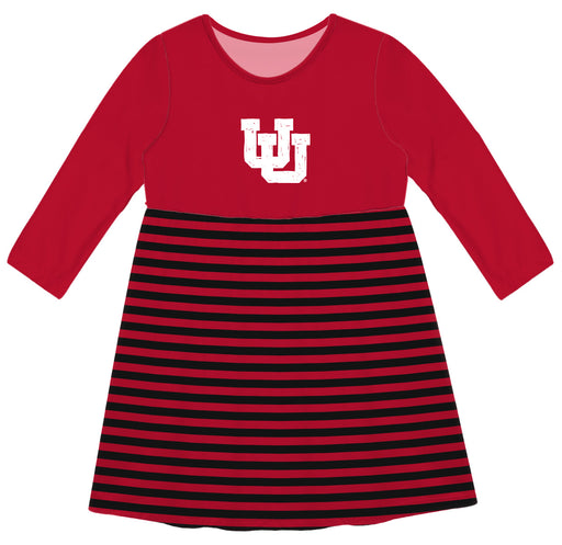 University of Utah Utes Vive La Fete Girls Game Day Long Sleeve Red Stripe on Skirt - Vive La Fête - Online Apparel Store