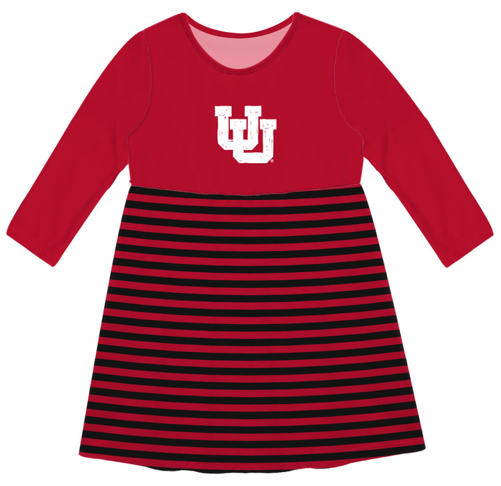 University of Utah Utes Vive La Fete Girls Game Day Long Sleeve Red Stripe on Skirt - Vive La Fête - Online Apparel Store