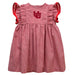 University of Utah Utes Embroidered Cardinal Red Gingham Girls Ruffle Dress