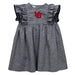 University of Utah Utes Embroidered Black Gingham Ruffle Dress
