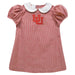 University of Utah Utes Embroidered Red Cardinal Gingham Short Sleeve A Line Dress
