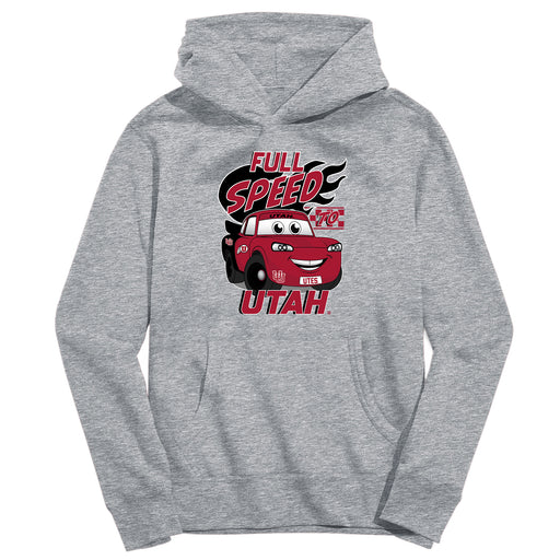 University of Utah Utes Full Speed Heather Grey Cotton Youth Hoodie