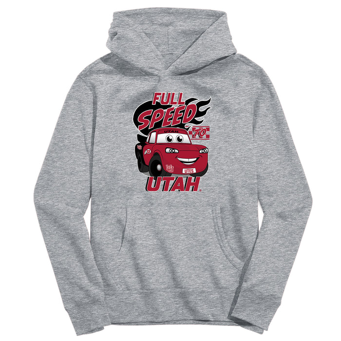 University of Utah Utes Full Speed Heather Grey Cotton Youth Hoodie