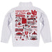 University of Utah Utes Hand Sketched Vive La Fete Impressions Artwork  White Boys Quarter Zip Pullover V1 - Vive La Fête - Online Apparel Store
