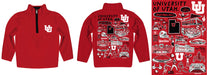 University of Utah Utes Hand Sketched Vive La Fete Impressions Artwork  Red Boys Quarter Zip Pullover V1 - Vive La Fête - Online Apparel Store