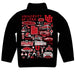 University of Utah Utes Hand Sketched Vive La Fete Impressions Artwork  Black Boys Quarter Zip Pullover V1 - Vive La Fête - Online Apparel Store