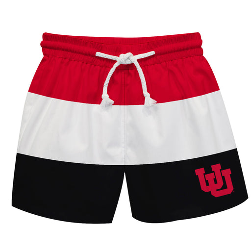 University of Utah Utes Vive La Fete Red Stripes Swimtrunks V1