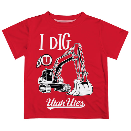 University of Utah Utes Vive La Fete Excavator Boys Game Day Red Short Sleeve Tee