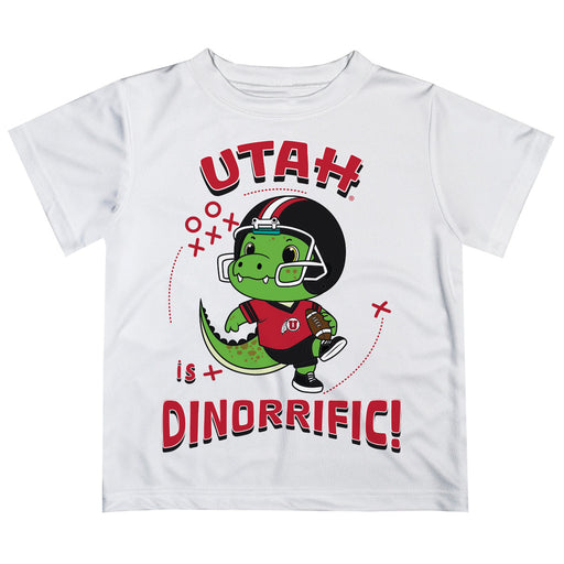 University of Utah Utes Vive La Fete Dinorrific Boys Game Day White Short Sleeve Tee