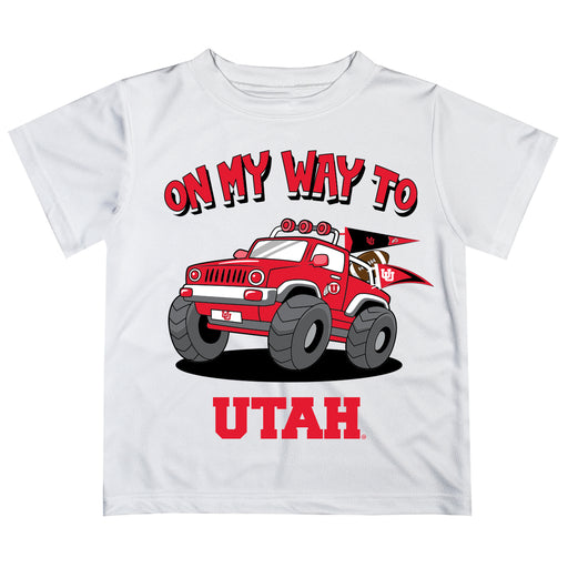 University of Utah Utes Vive La Fete Monster Truck Boys Game Day White Short Sleeve Tee