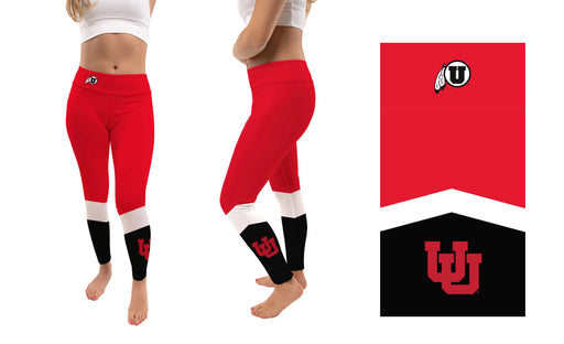 Utah Utes Vive La Fete Game Day Collegiate Ankle Color Block Women Red Black Yoga Leggings - Vive La Fête - Online Apparel Store