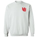 University of Utah Utes Hand Sketched Vive La Fete Impressions Artwork White Crew Neck Sweatshirt for Women
