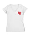 University of Utah Utes Hand Sketched Vive La Fete Impressions Artwork White Women Cotton Short Sleeve V-Neck Tshirt