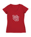 University of Utah Utes Women's V-neck Fitted Cotton T-Shirt Red