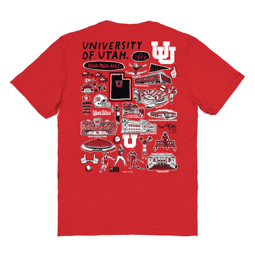 University of Utah Utes Vive La Fete Impressions Artwork Womens Cotton Tshirt - Vive La Fête - Online Apparel Store