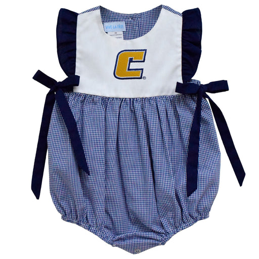 Tennessee Chattanooga Mocs Embroidered Navy Gingham Girls Bubble