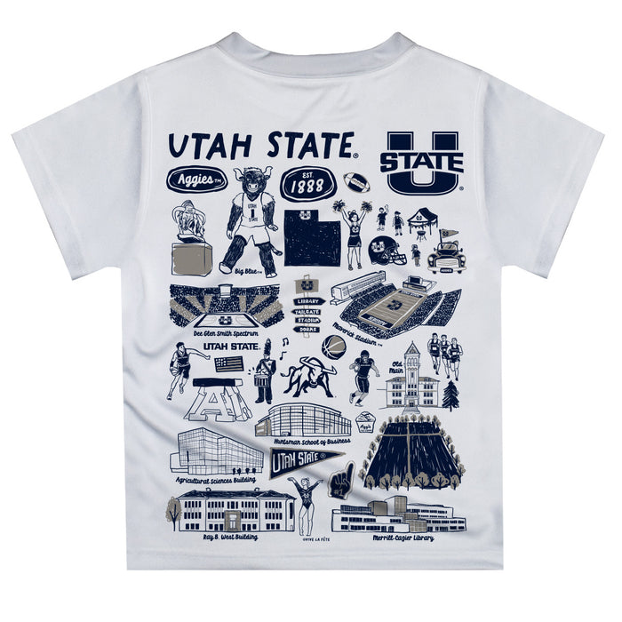 Utah State Aggies Impressions Artwork T-Shirt - White