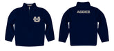 Utah State Aggies Vive La Fete Logo and Mascot Name Womens Blue Quarter Zip Pullover - Vive La Fête - Online Apparel Store
