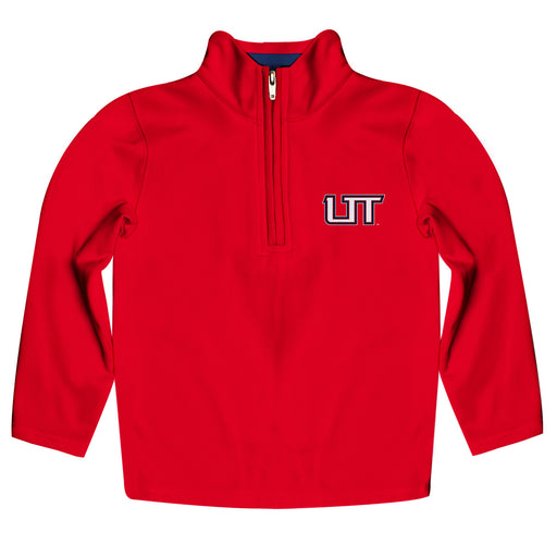 Utah Tech University Trailblazers Vive La Fete Game Day Solid Red Quarter Zip Pullover Sleeves