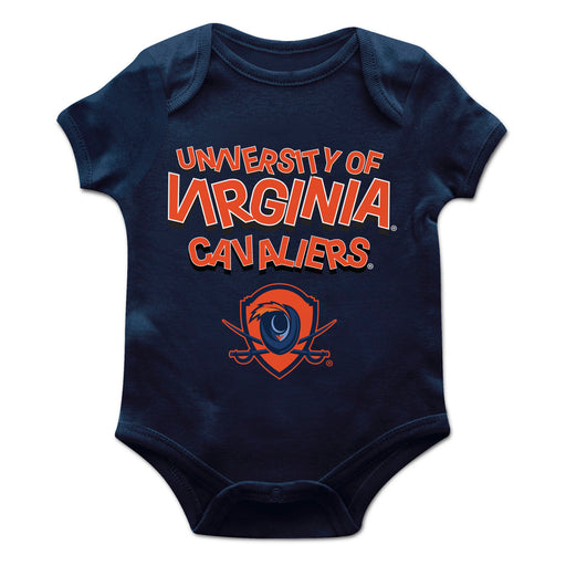 Virginia Cavaliers UVA Vive La Fete Infant Game Day Navy Short Sleeve Bodysuit
