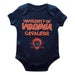 Virginia Cavaliers UVA Vive La Fete Infant Game Day Navy Short Sleeve Bodysuit