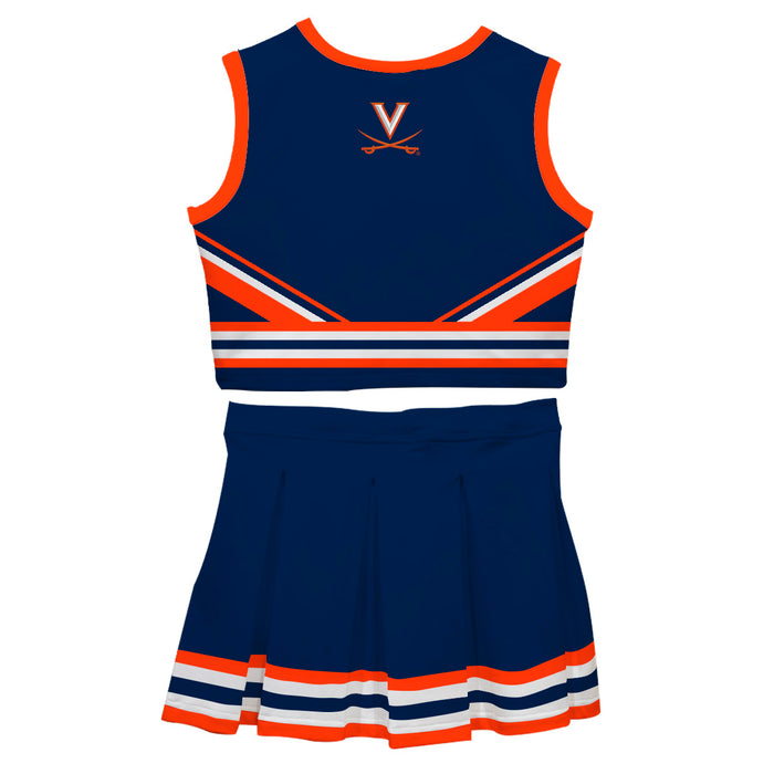 Virginia Cavaliers UVA Vive La Fete Game Day Navy Sleeveless Chearleader Set - Vive La Fête - Online Apparel Store