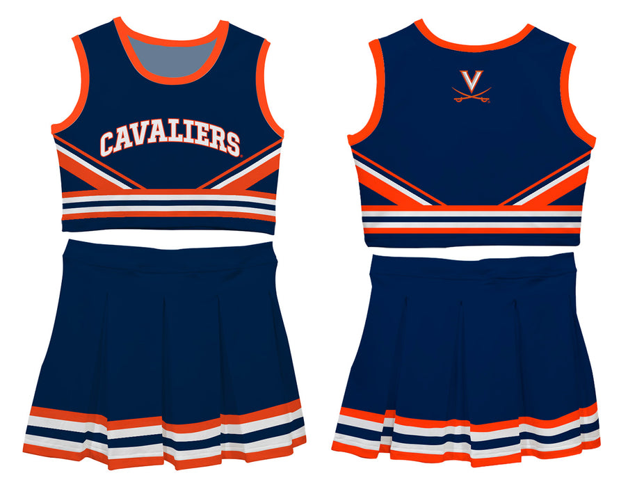Virginia Cavaliers UVA Vive La Fete Game Day Navy Sleeveless Chearleader Set - Vive La Fête - Online Apparel Store