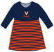 Virginia Cavaliers UVA Vive La Fete Girls Game Day Long Sleeve Navy Stripe on Skirt - Vive La Fête - Online Apparel Store