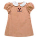 Virginia Cavaliers UVA Embroidered Orange Gingham Short Sleeve A Line Dress
