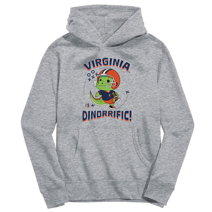 Virginia Cavaliers UVA Dinorrific Heather Grey Cotton Youth Hoodie